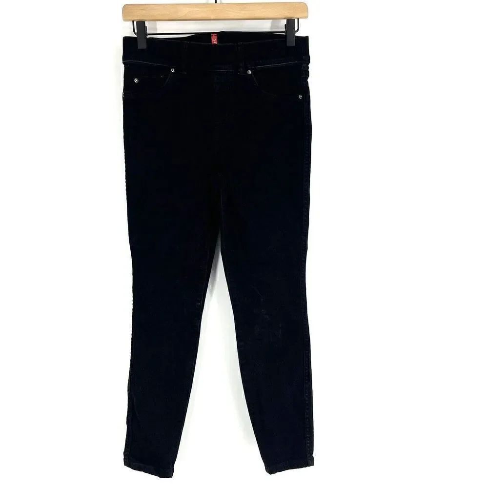 Spanx Jeans Size Small Women Black Stretch Shaping Pull On Pockets Skinny Ankle